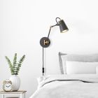 Svart vägglampa modern, Skals, med brytare