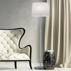 Nickel golvlampa klassisk, Niva, med dra i strömbrytaren