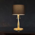 Guld bordslampa modern, Ramten, 3W, 3000K LED, med dra i strömbrytaren