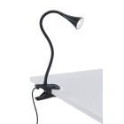 Svart klämspot plast, Yelaisa, 3W, 3000K LED, med brytare