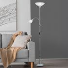 Grå golvlampa plast, Pieter, med brytare