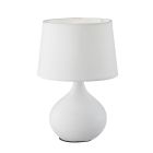 Keramik bordslampa vit, Yesha, med brytare