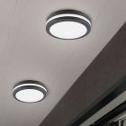 Antracit plafond modern, Garly, 12W, 3000K LED, IP54
