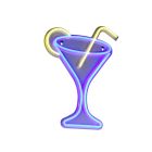 Transparent vägglampa plast, Cheers, 5W, blå LED, med brytare