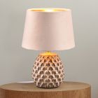 Keramik bordslampa beige, Anderson, med brytare