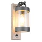 Grå utomhus vägglampa med rörelsesensor modern, Sambesi, IP44