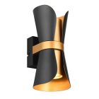 Svart vägglampa design, Suad, med brytare