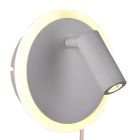 Vit vägglampa modern, Sirias, 5W, 3000K LED, med brytare