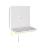 Vit vägglampa modern, Margje, 9W, 3000K LED, med brytare