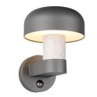 Grå utomhus vägglampa med rörelsesensor modern, Krishna, IP54