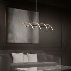 Mässing pendellampa matbord design, Sylvian, 45W, varm till kall vit justerbar LED, 3 stegs dimmer