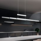Nickel pendellampa matbord modern, Jessey, 42W, varm till kall vit justerbar LED, med beröringsdimmer