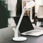 Vit skrivbordslampa modern, Lindi, 5W, varm till kall vit justerbar LED, med beröringsdimmer
