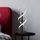 Krom bordslampa design, Sylvian, 20W, varm till kall vit justerbar LED, med beröringsdimmer