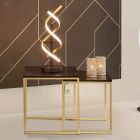 Mässing bordslampa design, Sylvian, 20W, varm till kall vit justerbar LED, med beröringsdimmer