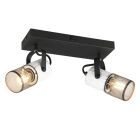 Svart väggspotlight vintage, Marjet, med brytare