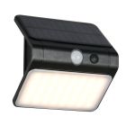 Svart utomhus vägglampa solcell plast, Mijs, 2,5W, 4000K LED, IP44
