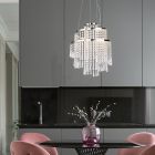 Krom ljuskrona design, Sjon, 30W, varm till kall vit justerbar LED, 3 stegs dimmer