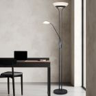 Svart läslampa golv modern, Fredrika, 27W, 3000K LED, med beröringsdimmer