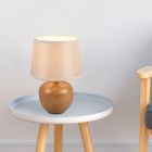 Keramik bordslampa beige, Yet, med brytare