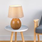Keramik bordslampa beige, Yet, med brytare