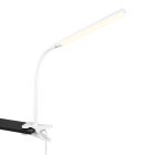 Vit klämlampa modern, Rommert, 5W, varm till kall vit justerbar LED, med beröringsdimmer