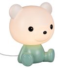 Grön bordslampa barn plast, Lumibear, 0,3W, RGB LED, med brytare