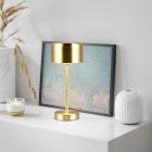 Mässing uppladdningsbar bordslampa modern, Dustin, 1W, 3000K LED, med beröringsdimmer