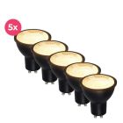 5-pack svart GU10 LED spot Antonie, 3 Watt, 2700K (varm vit)