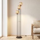 Design golvlampa bärnstensfärgad, Charlois, med brytare