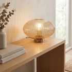 Design bordslampa bärnstensfärgad, Charlois, med brytare