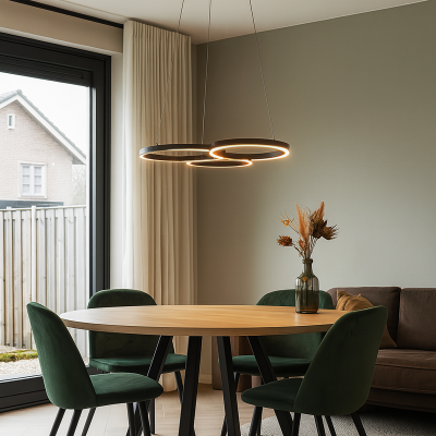 Design fönsterlampa svart, Thalia, 36W, 2700K LED, 3 stegs dimmer
