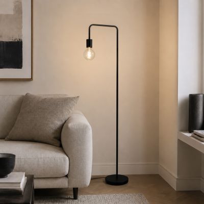 Modern golvlampa svart, Carlos, med brytare