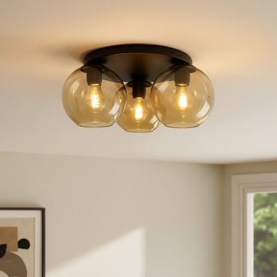 Design taklampa bärnstensfärgad, Emerson