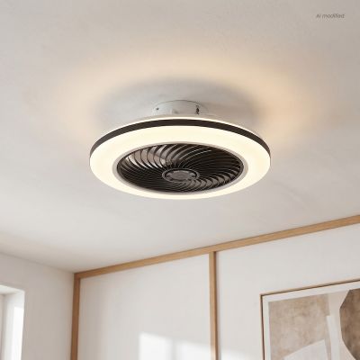 Modern takfläkt svart, Hale, 40W, 3000K LED, met fjärrkontroll