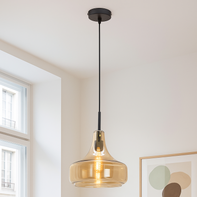 Modern fönsterlampa bärnstensfärgad, Yael
