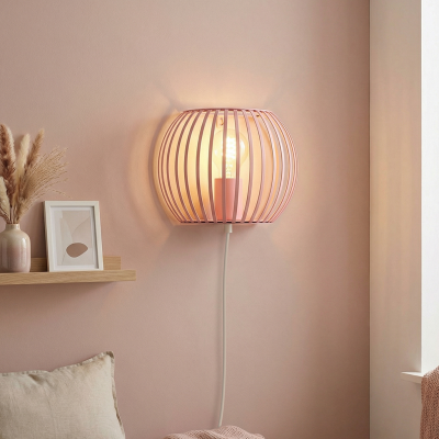Industri vägglampa rosa, Lieve, med brytare
