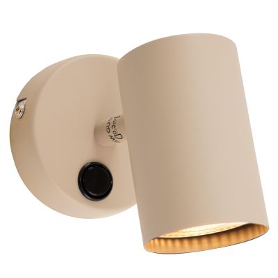 Modern väggspotlight beige, Elena, med brytare
