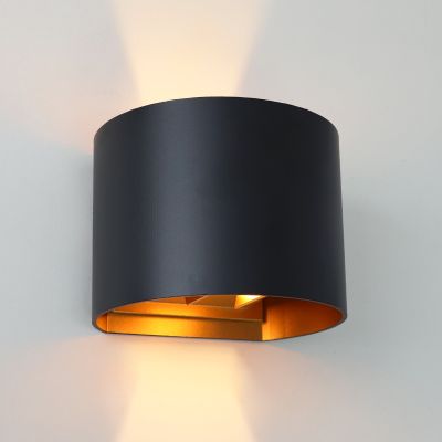 Modern up down vägglampa svart, Dion, IP65