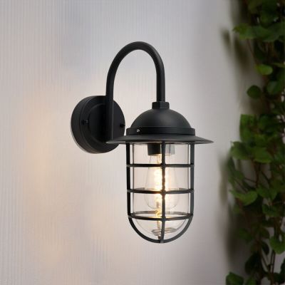 Klassisk utelampa svart, Havana, IP54