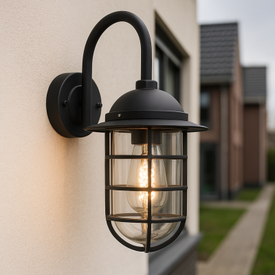 Klassisk utelampa svart, Havana, IP54