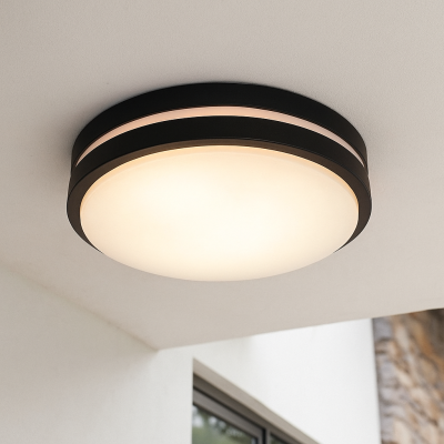 Plast taklampa utomhus med rörelsesensor svart, James, IP44