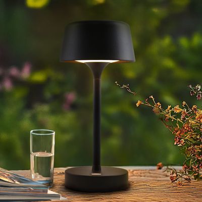 Modern bordslampa utomhus svart, Emily, 3W, 3000K LED, IP44, 3 stegs dimmer