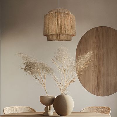 Rustik fönsterlampa brun, Sanny