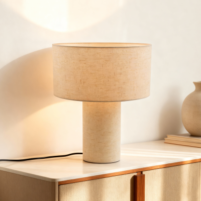 Modern bordslampa beige, Timmy, med brytare