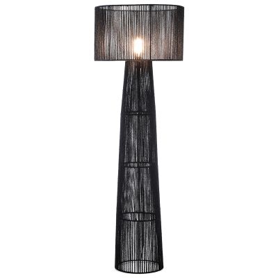 Rustik golvlampa svart, Sanny, med brytare