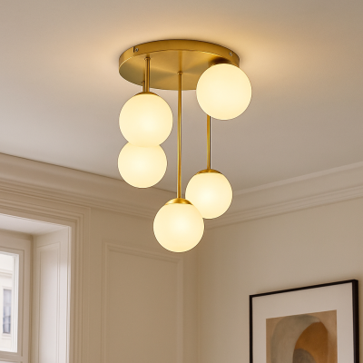 Design taklampa mässing, Stacy