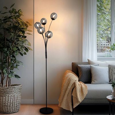 Design golvlampa grå, Stacy, med brytare
