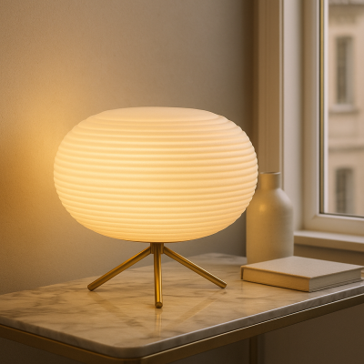 Modern bordslampa vit, Davide, med brytare