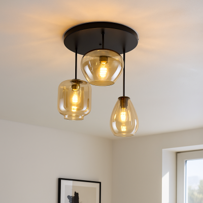 Modern taklampa bärnstensfärgad, Caia